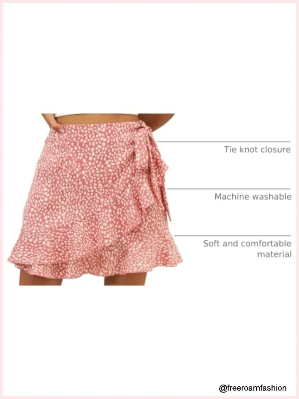 Women's High Waist Wrap Floral Ruffle Mini Skirt Summer